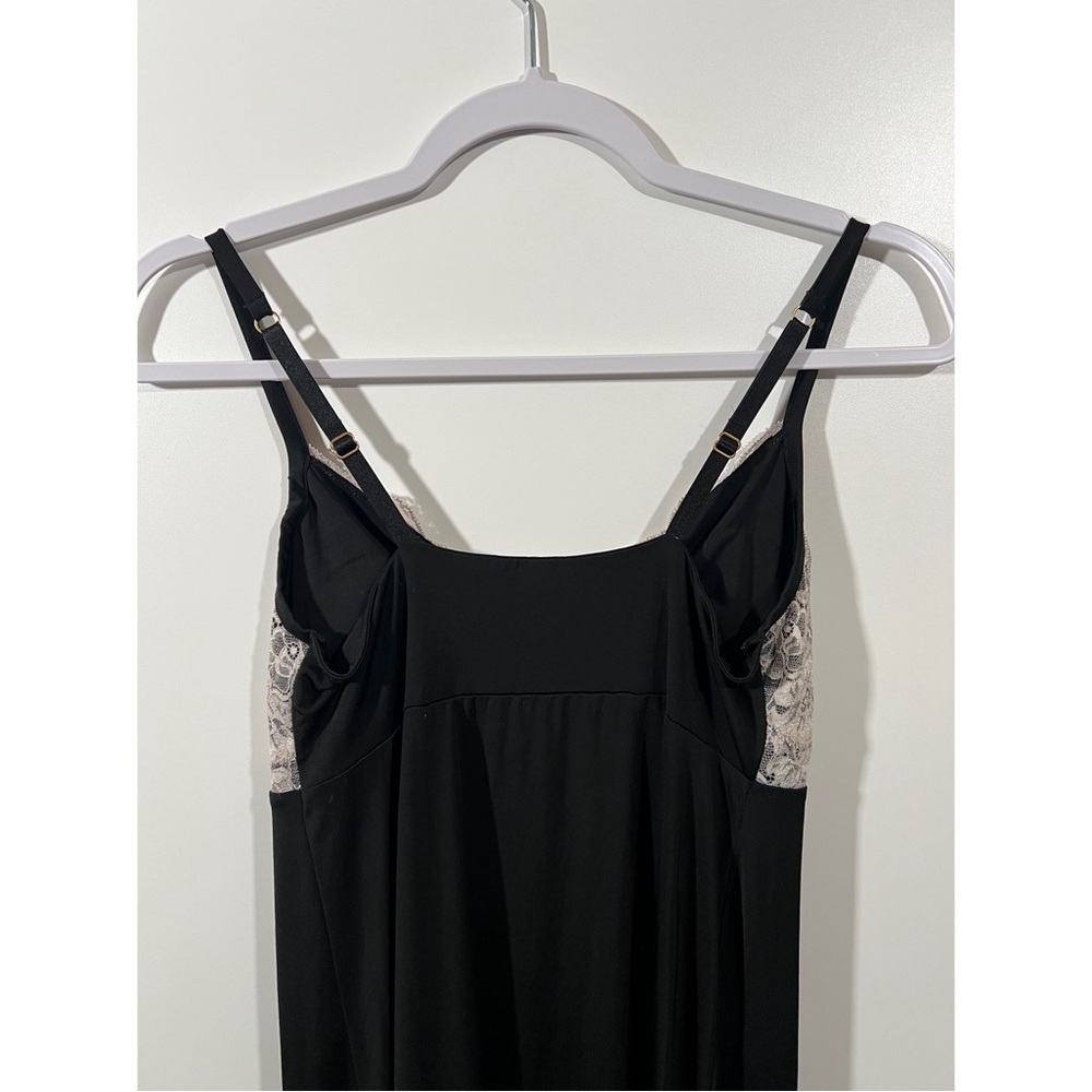 Soma Nightgown with Slit in Black with Light Pink Lace Size Small - Picture 4 of 8